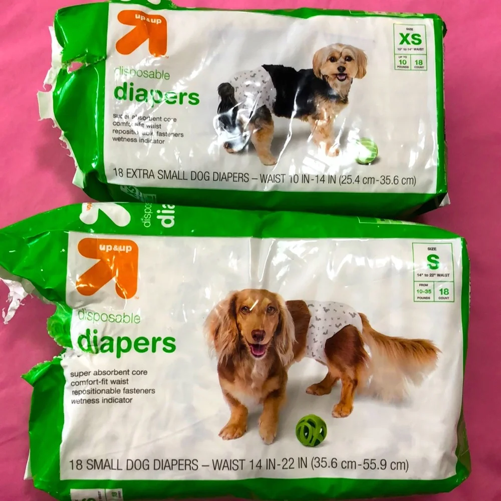 Up & Up dog diapers, size xs and small
